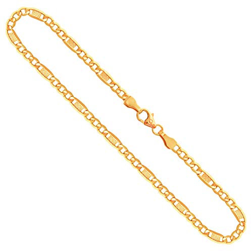 EDELIND Goldkette Herren Damen 333 Echtgold - 3.5mm Fantasiekette 50 cm Gelbgold - massiv Halskette mit stilvoller Geschenkbox