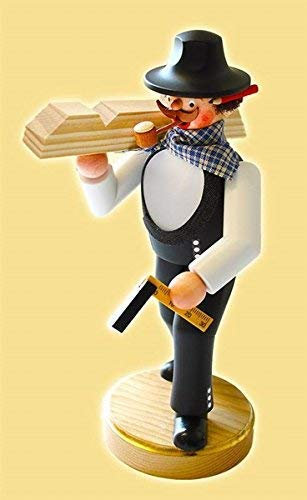 Rudolphs Schatzkiste Räuchermann Zimmermann Höhe= 22cm NEU Rauchen Rauchfigur Rauchmann Räucherfigur Räucherkerze Smoker Kerze Figur Mann Holz Seiffen Erzgebirge Holz Schnee Dekoration Weih