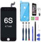 Xlhama kompatibel mit iPhone 6S LCD Display schwarz Ersatz Bildschirm Glas mit Retina-Rahmen, LCD Glas Touchscreen Front Komplettes Werkzeug Adhesive