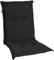 Homeoutfit24 Gartenstuhlauflagen Niedriglehner - 4er Set– Extra Dick 8 cm – Oeko-TEX – UV-beständig – Schwarz – Made in EU – Outdoor Auflagen für Gartenstühle