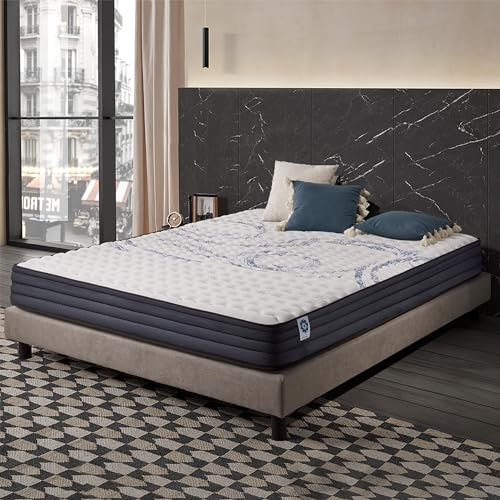 Naturalex - Colchón Viscoelástico Perfectsleep 160x190 cm - 21 cm - Semifirme - Espuma HR + Blue Látex - Transpirable - Confortable - Ergonómico - Hipoalergénico - Reversible Verano/Invierno