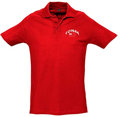 Supportershop Polo Rugby Tonga Mixte Adulte, Rouge, FR : 2XL (Taille Fabricant : XXL)