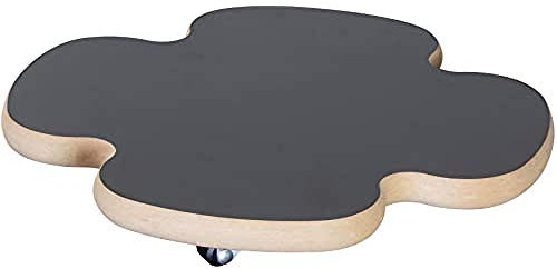 WAGNER Pflanzenroller BLACK Ø 33 x 4 cm I Pflanzenroller für den Innenbereich, MDF mit Melaminbeschichtung, schwarz I Kübelroller aus Holz I Tragkraft 100 kg I Made in Germany - 20027601