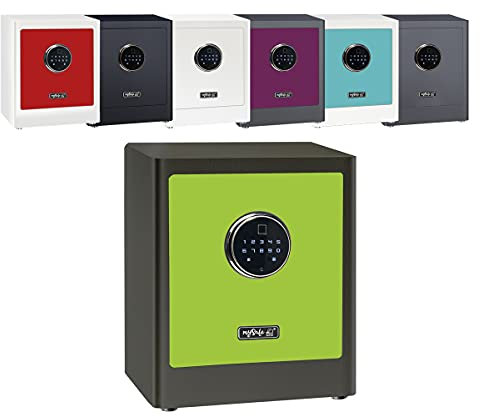 mySafe Premium 350 | elektronischer Schrank-Tresor | Zahlencode & Fingerscan | modernes Design | hohe Sicherheit | Grün/Grau