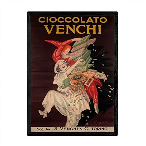 Nacnic Vintage Poster Venchi. Blätter für Interieur mit klassischen und antiken Werbebildern zu dekorieren. Gemälde Retro-Dekor. A3