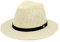 Sombrero Playa Mujer de Paja de Papel, Gorros Hombre de Panamá de Verano UPF 50, Fedora para Playa y Sol de ala Ancha (56cm, Crema)