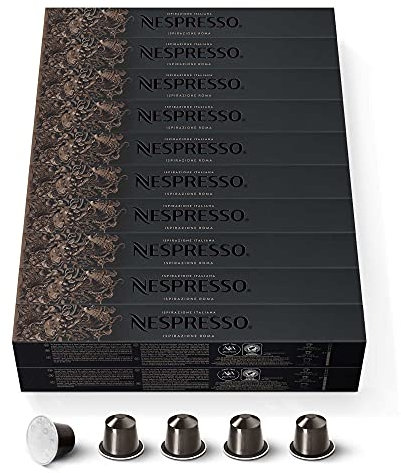 Nespresso Original – Bundle 200 Capsules de Café Roma – Intensité 8 – Pour Ristretto & Espresso – (20 étuis de 10)