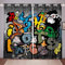 Homemissing Hip Hop Vorhänge für Schlafzimmer Wohnzimmer Bunte Graffiti Gedruckt Fenstervorhang 245x140cm für Kinder Jungen Karikatur Alphabet Gedruckt Blickdichte Vorhänge Straße Hipster 2 Paneele