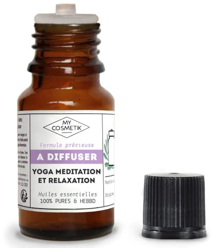 MY COSMETIK - Ätherische Öle zur Diffusion - Yoga, Meditation und Entspannung - Synergie aus 100% reinen, biologischen und HEBBD-ätherischen Ölen - 10 ml