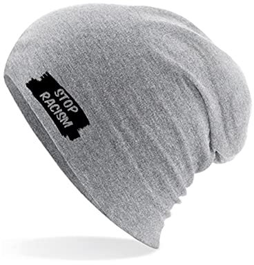 Huuraa Mütze Stop Racism Geschenk Heather Grey Stop Racism Accessoire