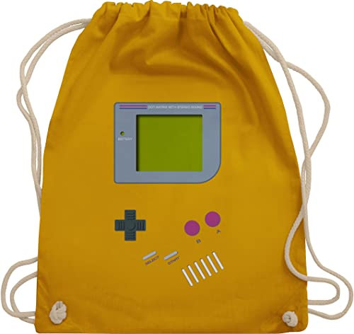 Shirtracer Turnbeutel Rucksack - Karneval & Fasching - Taschen - Gameboy | Nerds I 90s I 90iger I Fastnacht I Fasnacht I Fasnet - Unisize - Senfgelb - retro outfit karnevalsbeutel faschings 90 beutel