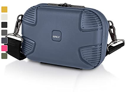 IMPACKT IP1 Handgepäck Crossbody Bag aus recyceltem Post-Consumer-Plastik; nachhaltige Umhängetasche mit 6 Jahren Garantie + abnehmbaren Tragegurt