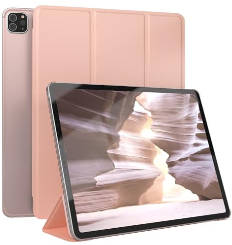 EAZY CASE - Hülle für iPad Pro 12.9 [Modell 2018/2020/2021/2022] - 12.9 Zoll Hülle für iPad 12.9 Pro Case - Hülle Tablet Cover - Smartcase zum Aufstellen - Klappcase Auto Sleep Wake Up Rosé-Gold