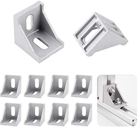 8 Stück Winkelverbinder 40x40 Aluprofil l Eckwinkel,90 Grad Alu Winkel Edelstahl Winkelverbinder Stable Eckverbinder Anti-Rost Rechtwinklig für 40*40 Alu Profil 3D-Drucker