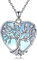 YAFEINI Mondstein Kette Baum des Lebens Anhänger Lebensbaum Halskette 925 Sterling Silber Herz Mondstein Schmuck für Damen Mädchen