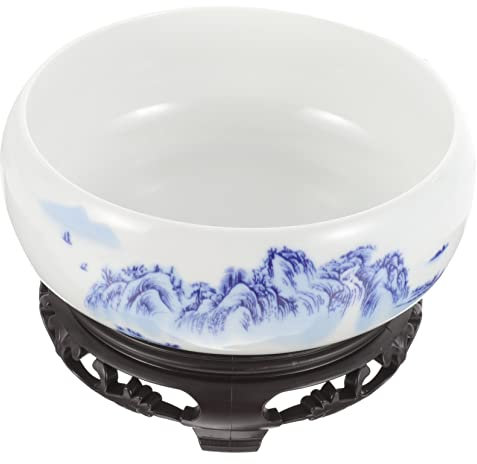 GANAZONO 1 Satz Blumentopf Mit Sockel Sukkulentenbehälter Seerose Schale Kleiner Pflanzentopf Flacher Sukkulenten-übertopf Schatten Pflanzer Narzissentopf Geldgras Büro Bonsaischale Keramik