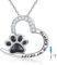 VONALA Hund Urnenketten für Asche 925 Sterling Silber Pfote Print Asche Anhänger Herz Urne Halskette Haustier Einäscherung Schmuck für Frauen Männer