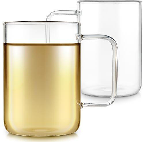 Teabloom Set mit zwei hochwertigen Borosilikatglas-Bechern – 350 ml – fleckenfrei und mikrowellengeeignet
