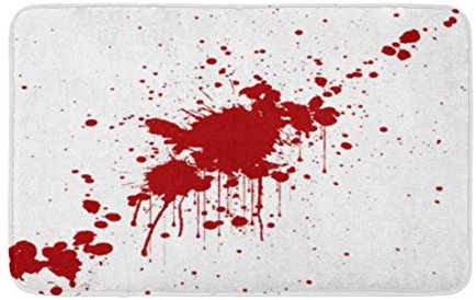 Tappetino da bagno con schizzi di sangue, colore rosso, per doccia, bagno, porta, 45 x 76 cm