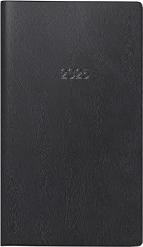 BRUNNEN Taschenkalender Mod. 750 2025 | A6, Kunststoff, schwarz