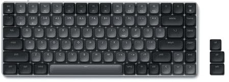 Satechi SM1 75% Mechanical Keyboard, LED Backlit Bluetooth Keyboard, 84 Keys Compact Wireless, Gaming Keyboard for Mac and Windows - Dark Grey/Grey (US-QWERTY LAYOUT)