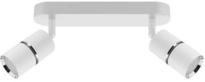 Licht-Erlebnisse Deckenstrahler Weiß Chrom B: 26 cm klein 2-flammig GU10 verstellbar schwenkbar Deckenleuchte Küche Flur Deckenspot Wohnzimmer OSCAR