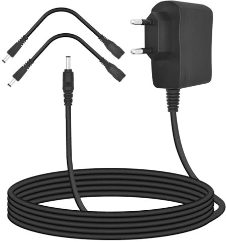 PIXESTT Ladegerät 6V 1A, 6V Netzteil DC Geeignet für Vetch Kidimagic Starlight und Anderer 6V 1A Elektronik, Kabellänge 1,8 m, mit Zwei Adapterkabeln.