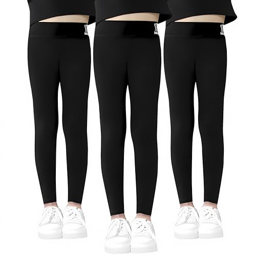 HOTUT Legging Enfant Fille, Legging Long Sport Pantalon Gymnastique Pantalon Long Fille, Tissu Respirant Leggings pour Filles, Leggings de Danse Running Gymnastique