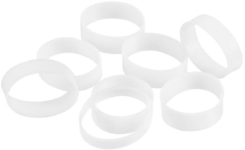 QUARKZMAN 100 Stück Silikon-Gummibänder, 12x5mm Gummibänder Ringe Kabelbinder Starke Elastische Bänder Rutschfest für Kabelumwicklung Taschenverpackungen, Weiß