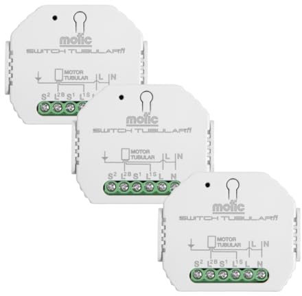 Interruptor WiFi para Motores de Persianas y Toldos Eléctricos - Control por Voz, Temporizador y App, Compatible con Alexa y Google Home, Smart Life/Tuya, 2.4GHz MOTIC (3 unidades)