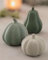 Dekoleidenschaft 3X Kürbis Terracotta in grün & weiß, Dekokürbis, Herbstdeko, Halloweendeko, Dekofigur