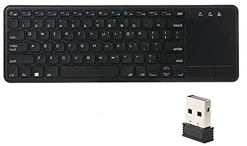 ciciglow 2.4G Wireless Keyboard, Ultra Slim Keyboard with Touchpad, Mini USB receiver, Supports Auto-sleep Function, for Android Smart TV, Computer, Laptop, Desktop