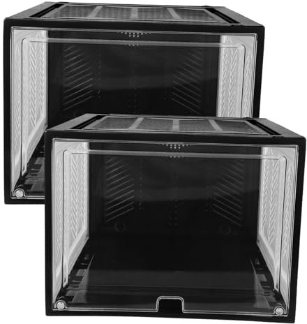 TOGEVAL 2 Stück Boxen Faltbar Schuhkarton Schuhaufbewahrung Transparent Schuhkartons Schuhbehälter Halter Schuhkartons Für Zuhause Sneaker Sneaker Container Schuhkartons