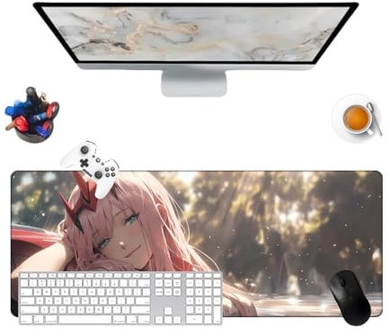 Générique The Franxx Zero Two Anime Multifunction Gaming-Mauspad, Gaming-Tastatur, wasserdicht, 800 x 300 x 3 mm und Basis aus rutschfestem Gummi, strukturierte Oberfläche (6)