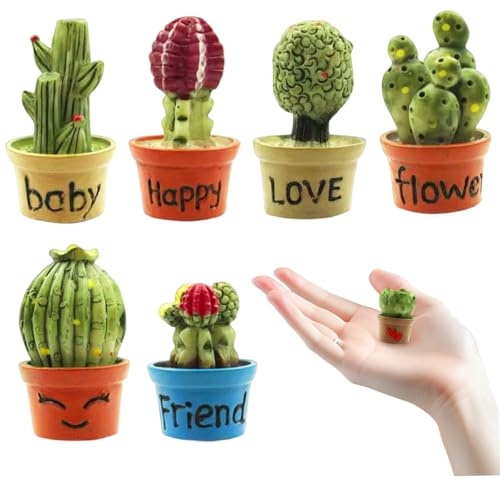 CAKEEYUM Mini Cactus Hinge Heads Decorative Topper Set of 7 Hinge Heads Magnetic Head Toppers - Potted Plants Door Head Home Decoration decorative topper hing
