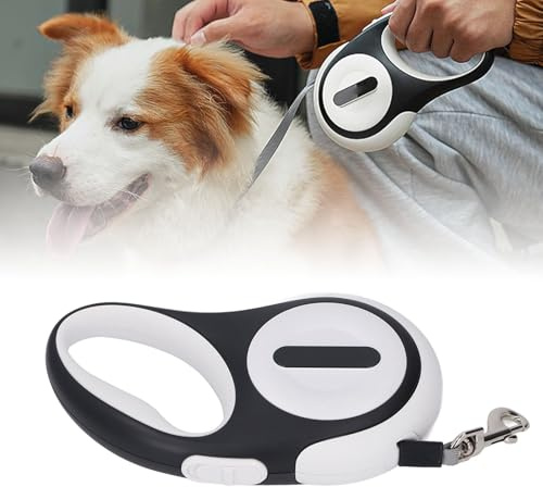 Ausziehbare Hundeleine mit LED-Taschenlampe, Automatisch Ausziehbare Hundeleine, Robustes Design mit Rutschfestem Griff, Haustier-Leine für Kleine und Mittelgroße Hunde