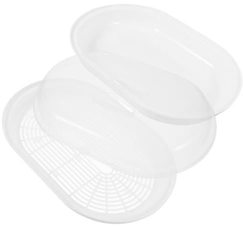CRILSTYLEO Piatto Di Pesce Al Vapore Contenitore Per Cibo Coperchio Vapore Per Microonde Resistente All'usura