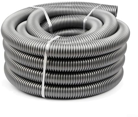 Besttoolifes Tubo flessibile per aspirapolvere in EVA, lunghezza 3 metri, interno 38 mm, diametro esterno 45 mm, tubo grigio per raccolta della polvere per aspirapolvere industriali