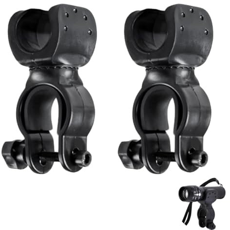 GIONAR 2-Pack 360° Twistable Walking Stick Holders - Universal Clip for Drive Rollator Walker Wheelchair, Rollator & Mobility Scooter - Durable Crutch/Cane Bracket Accessory