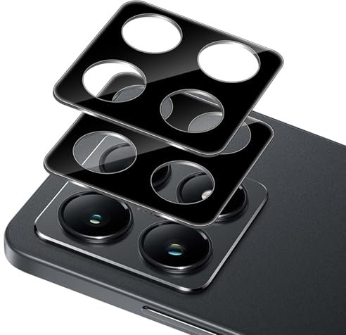 Xunzii 2 Pezzi Pellicola Fotocamera per Xiaomi Mi 14T - [Nero], Durezza 9H Anti-Graffio Vetro Temperato Camera Protezione Lente, HD Senza Bolle Lente Protettiva Film