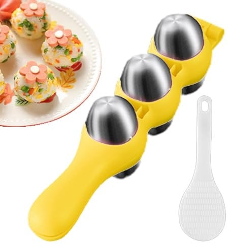 Japanese Rice Mold Set – Craft Shaper, Grain Cutter | Triangular Former, Shaping Press, Nonstick Rice Ball Maker, Food Styling Plate, Kitchen Utensil Toolkit for Sushi Party Preparation,