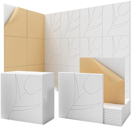 Gosera 12 Pack Soundproof Wall Panels, 12x12x0.4Inch Self-Adhesive Sound Proof Panels for Home, Recording Studio, Office
