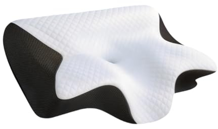 SERENIUM™ OrthoSleep – Cuscino Cervicale Ortopedico in Memory Foam per Dolori al Collo e alla Schiena, con Federa Inclusa (Nero)