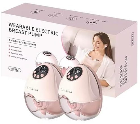 Tiralatte elettrico indossabile doppio, portatile, a mani libere, a basso rumore, design in silicone per l'espressione del latte, tiralatte ad aspirazione forte