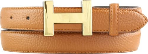BELTINGER Damen-Gürtel Horus aus strukturiertem Leder 2,5 cm | Schmaler Ledergürtel für Damen 25mm | Gold glänzend