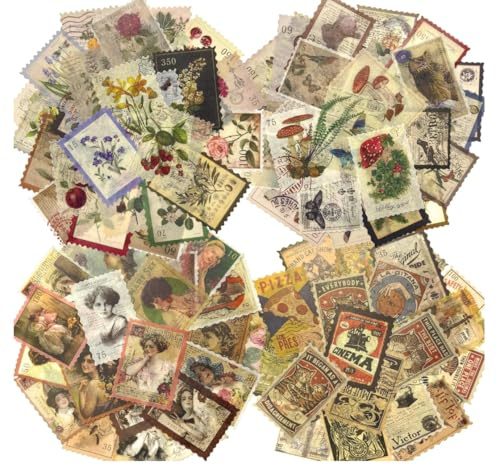 240 Scrapbooking Autocollants, Vintage Rétro Washi Sticker Set pour Scrapbook Bullet Journal Notebook Portable Guitare Valise Album Livres