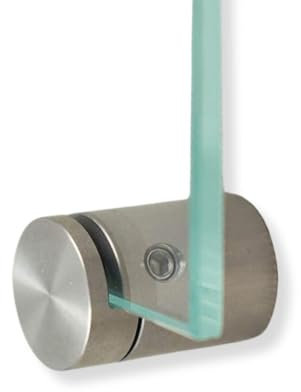 Logistic Sign System Set di 4 morsetti in vetro, fissaggio a morsetto, supporto per targa, in acciaio inox a scelta per piastre di spessore 1,5 – 2, 3, 4, 5, 6, 8, 10 mm (10 mm)