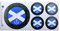 MioVespa Collection Aufkleber, 100 mm, 4 x 50 mm, schottisches Schottenmuster, Umriss und Flagge, laminiert, klassischer Retro, für Helm, Auto, Fahrrad, Roller, 1 Stück