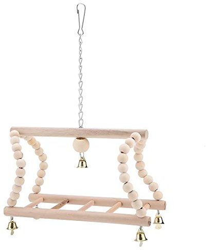 TOPINCN Zahmer Papagei Leiter Spielzeug Hölzern Kletternde Schaukel Leiter Brücke Vogelkäfig Zubehör Dekorativ Flexibel zum Pet Birds Hamster Trainning