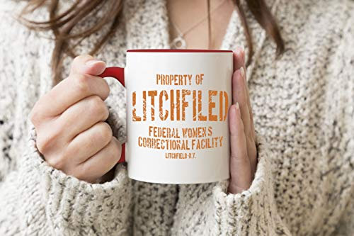 Orange Is The New Black Inspired Litchfield Prison Roter Griff-Becher Kaffee-Tee-Becher 330 ml Mug Cup Tasse